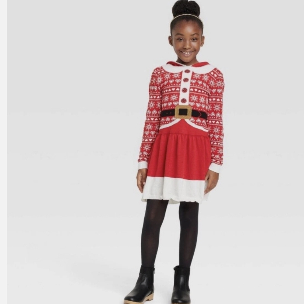 Mrs. Clause Christmas Sweater Dress Size Small 6/6X